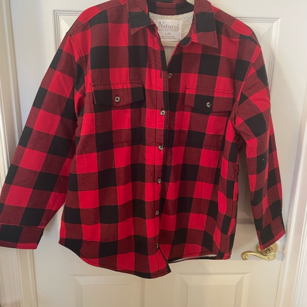 Natural Reflections Red and Black Plaid Jacket